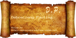 Debreczeny Paulina névjegykártya